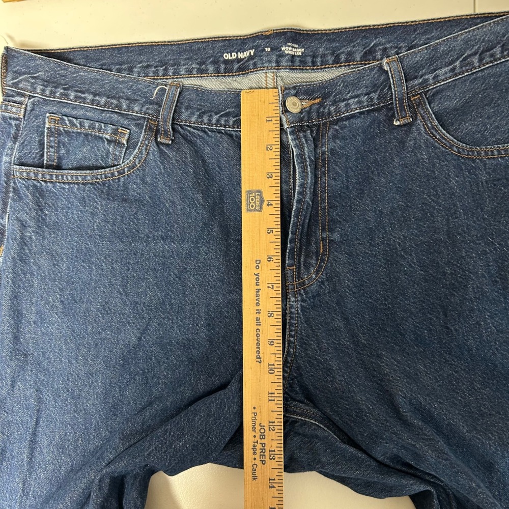 Old Navy Wow Baggy Wide Leg Jeans Women 18 Dark Wash Mid Rise Denim - Picture 9 of 13